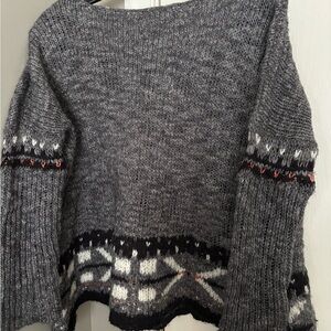 Gray Patterned Women's Sweater